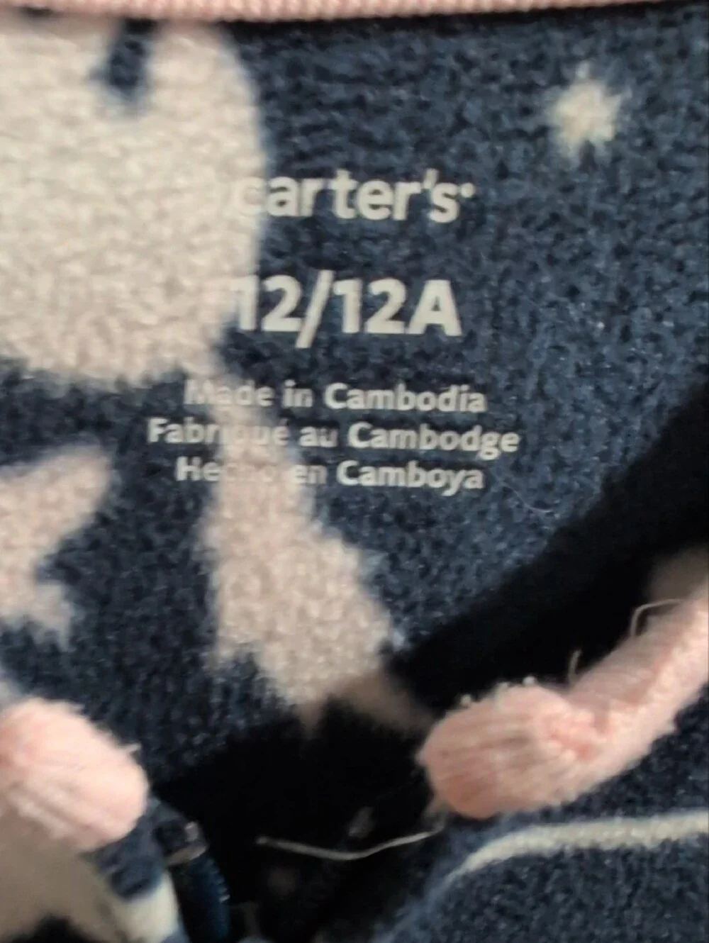 Carter's Navy and Pink Unicorn Constellation Fleece Pajama Set